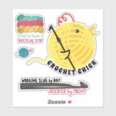 Gehaakte chick haak haken garen gepersonaliseerd sticker (Vel)