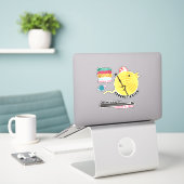 Gehaakte chick haak haken garen gepersonaliseerd sticker (Laptop op bureau)