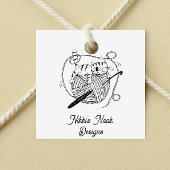 Gehaakte Crafter Leuke Kat Logo Gepersonaliseerd Rubberstempel