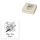 Gehaakte Crafter Leuke Kat Logo Gepersonaliseerd Rubberstempel (Gestempeld)