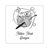 Gehaakte Crafter Leuke Kat Logo Gepersonaliseerd Rubberstempel (Afrduk)