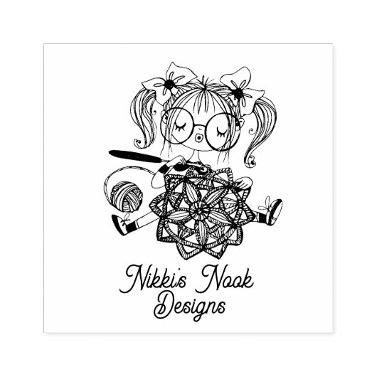 Gehaakte Crafter Leuke Logo Gepersonaliseerd Rubberstempel (Afrduk)