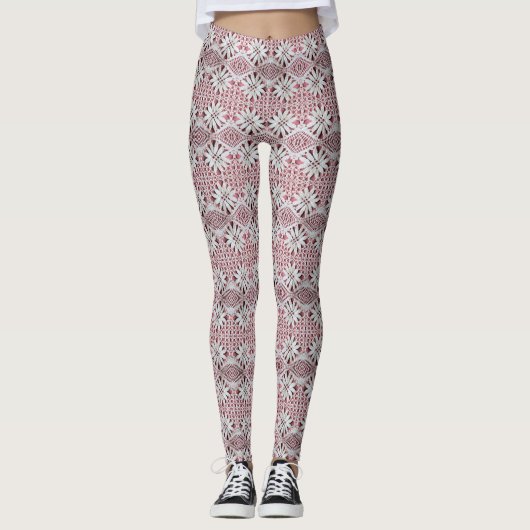 gehaakte Daisy Lace Print Leggings (Voorkant)