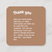 Gehaakte dame keuken Dank u Vierkante Visitekaartje (Achterkant)