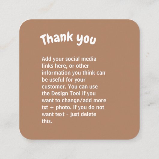 Gehaakte dame keuken Dank u Vierkante Visitekaartje (Achterkant)