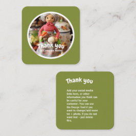 Gehaakte dame keuken groen Dank u Vierkante Visitekaartje