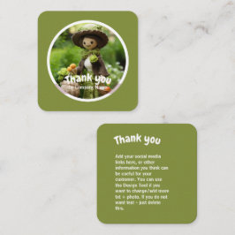 Gehaakte dame keuken groen Dank u Vierkante Visitekaartje