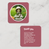 Gehaakte dame keuken groen roze Dank u Vierkante Visitekaartje (Voorkant / Achterkant)