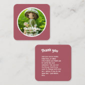 Gehaakte dame keuken groen roze Dank u Vierkante Visitekaartje (Voorkant / Achterkant)