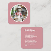 Gehaakte dame keuken roze Dank u Vierkante Visitekaartje (Voorkant / Achterkant)