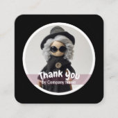 Gehaakte dame mode zwart Dank u Vierkante Visitekaartje (Voorkant)