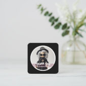 Gehaakte dame mode zwart Dank u Vierkante Visitekaartje (Staand voorkant)