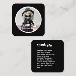 Gehaakte dame mode zwart Dank u Vierkante Visitekaartje