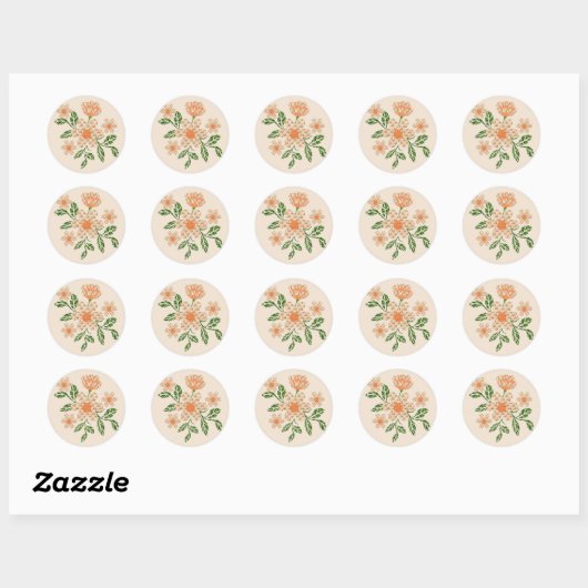 Gehaakte effect bloemen Sticker (Vel)