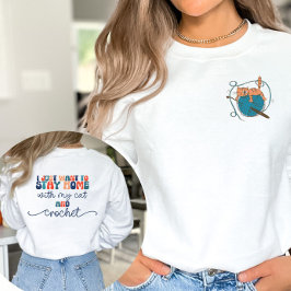 Gehaakte en Cat Lover Pocket Design Sweatshirt