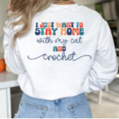 Gehaakte en Cat Lover Pocket Design Sweatshirt