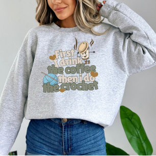 Gehaakte en Coffee Lover Sweatshirt
