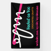 Gehaakte haakgaren stitch craft show display spandoek (Verticaal)
