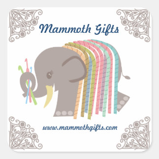 Gehaakte haken garen olifant wolly mammoet label