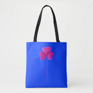 Gehaakte harten cadeau voor gehaakte liefhebber tote bag