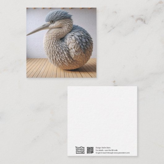 Gehaakte Heron Wenskaart Notitiekaartje (Voorkant / Achterkant)