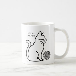 Gehaakte Kat Mam Line Art Koffiemok