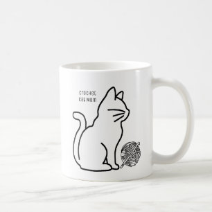 Gehaakte Kat Mam Line Art Koffiemok