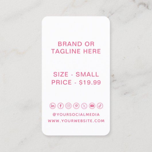 Gehaakte kleding Labels Prijs Labels Small Busines (Achterkant)