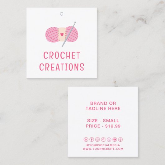 Gehaakte kleding Labels Prijs Labels Small Busines (Voorkant / Achterkant)