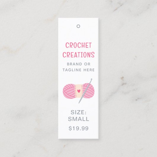 Gehaakte kleding Labels Small Business Prijs Label (Voorkant)