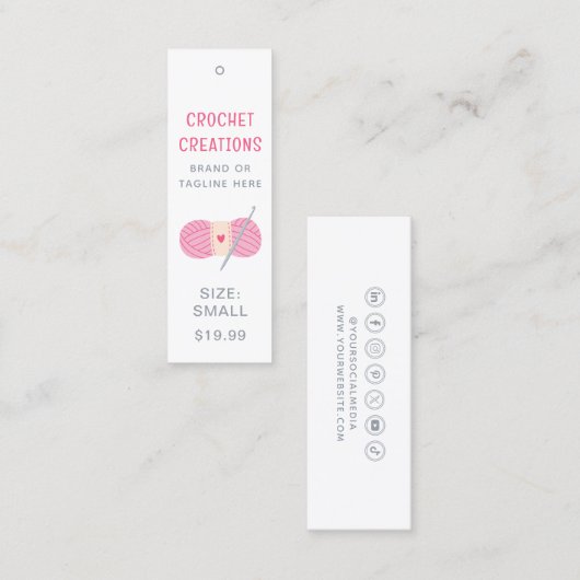 Gehaakte kleding Labels Small Business Prijs Label (Voorkant / Achterkant)
