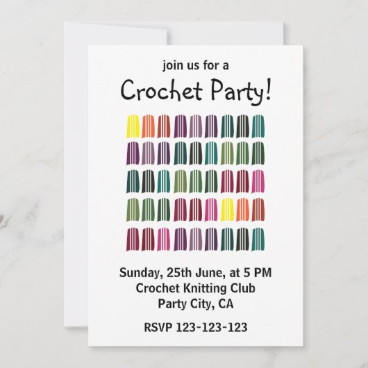 Gehaakte Kleurrijke Breien Garen Gehaakte Partij Kaart (Voorkant)