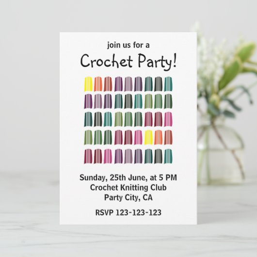 Gehaakte Kleurrijke Breien Garen Gehaakte Partij Kaart (Staand voorkant)