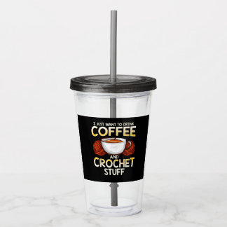 Gehaakte koffie en minnaar breier T-shirt Acryl Drinkbeker