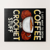 Gehaakte koffie en snijdlinten legpuzzel (Horizontaal)