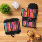 Gehaakte look! Voor de keukenkoningin! ovenhandsch Ovenwant & Pannenlap Set (Top down)