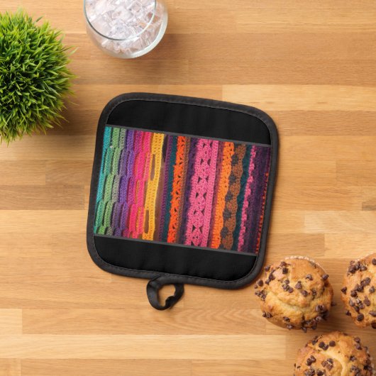 Gehaakte look! Voor de keukenkoningin! Pannenlap (Top down)