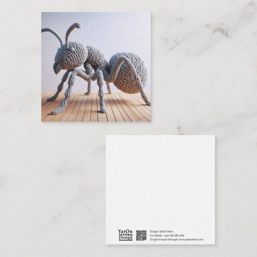 Gehaakte mier Wenskaart Notitiekaartje (Voorkant / Achterkant)