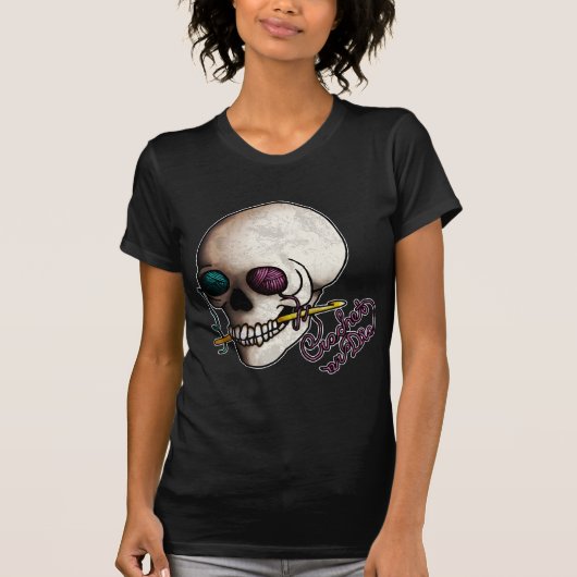 Gehaakte of sterft, donkere shirten t-shirt (Voorkant)