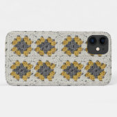 Gehaakte oma vierkant geel en grijs Case-Mate iPhone case (Achterkant (horizontaal))