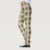 Gehaakte oma vierkant geel en grijs leggings (Links)