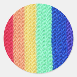 Gehaakte regenboogsticker ronde sticker