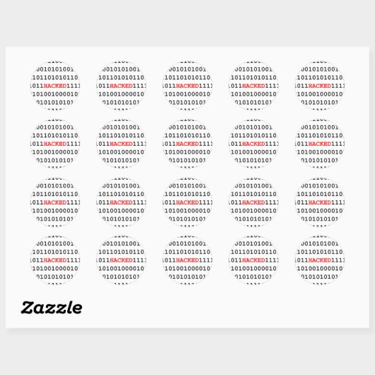 Gehackte code ronde sticker (Vel)