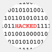 Gehackte code ronde sticker (Voorkant)