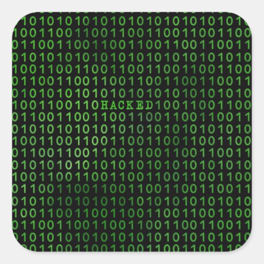 GEHACKTE computercode Vierkante Sticker (Voorkant)