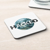 Gehackte planeet Aarde Bier Onderzetter (Linkerzijde)