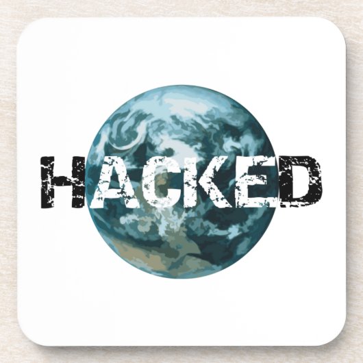 Gehackte planeet Aarde Bier Onderzetter (Voorkant)