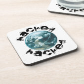Gehackte planeet Aarde Bier Onderzetter (Linkerzijde)