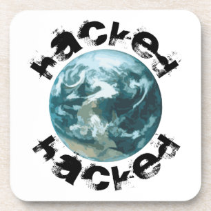 Gehackte planeet Aarde Bier Onderzetter