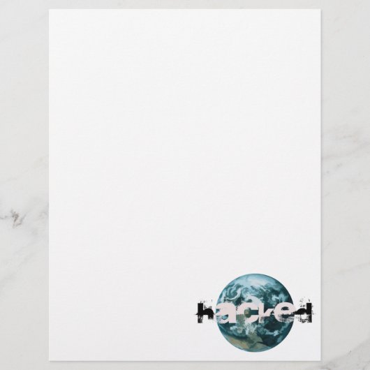 Gehackte planeet Aarde Briefhoofd (Voorkant)